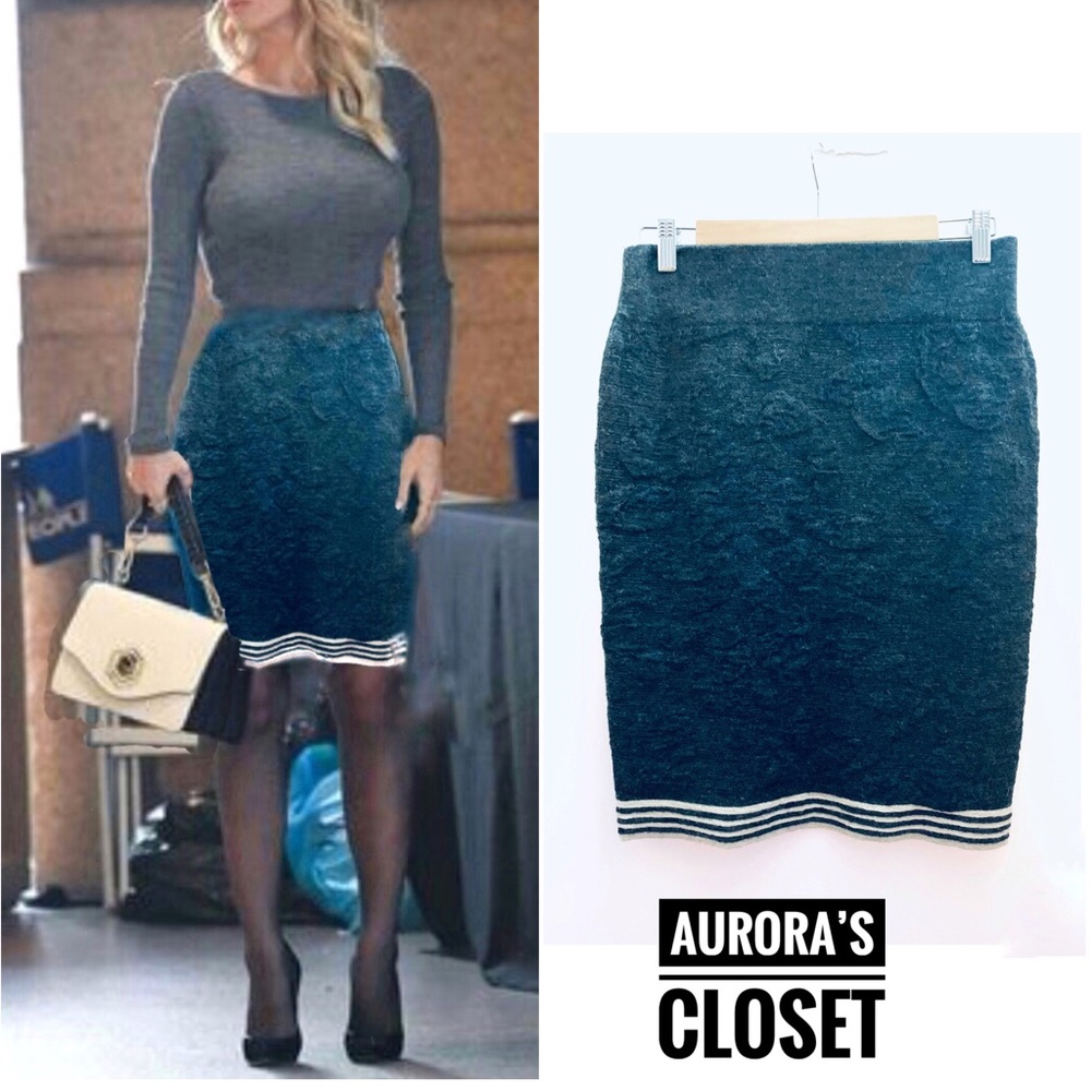 Sao Paulo 4 Black Gray Wool Pencil Skirt BR 34